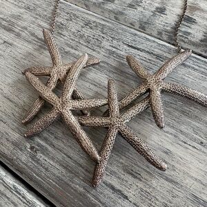 Gorgeous silver starfish statement necklace